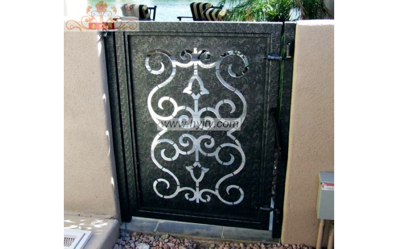 Small wrought iron courtyard gates