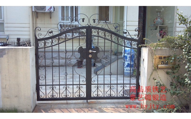 Small wrought iron courtyard gates