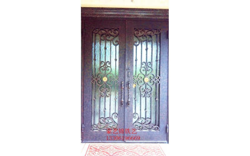 Wrought iron entrance doors