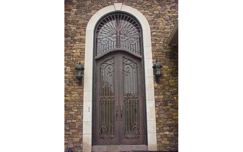 Wrought iron entrance doors