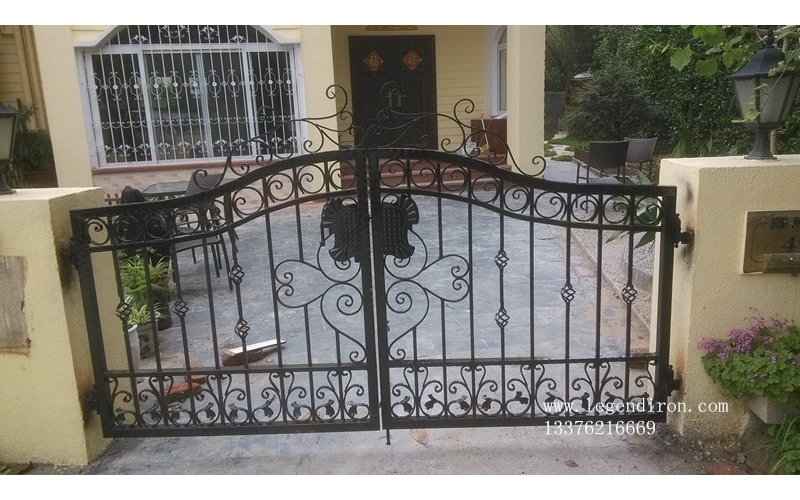 Small wrought iron courtyard gates