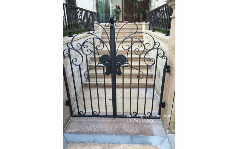 Small wrought iron courtyard gates