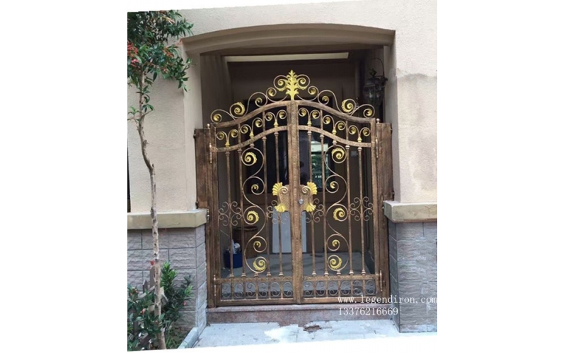 Small wrought iron courtyard gates