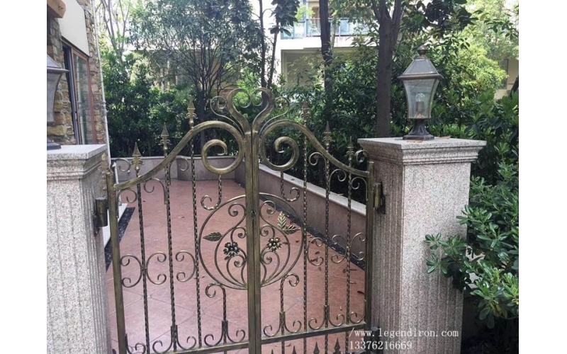 Small wrought iron courtyard gates