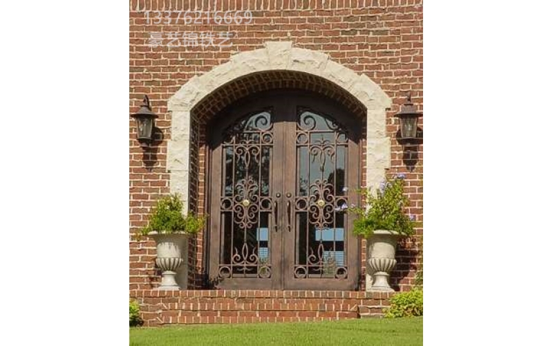 Wrought iron entrance doors