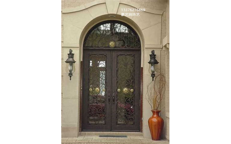 Wrought iron entrance doors