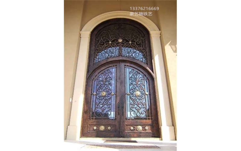 Wrought iron entrance doors