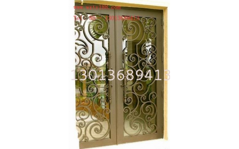 Wrought iron entrance doors